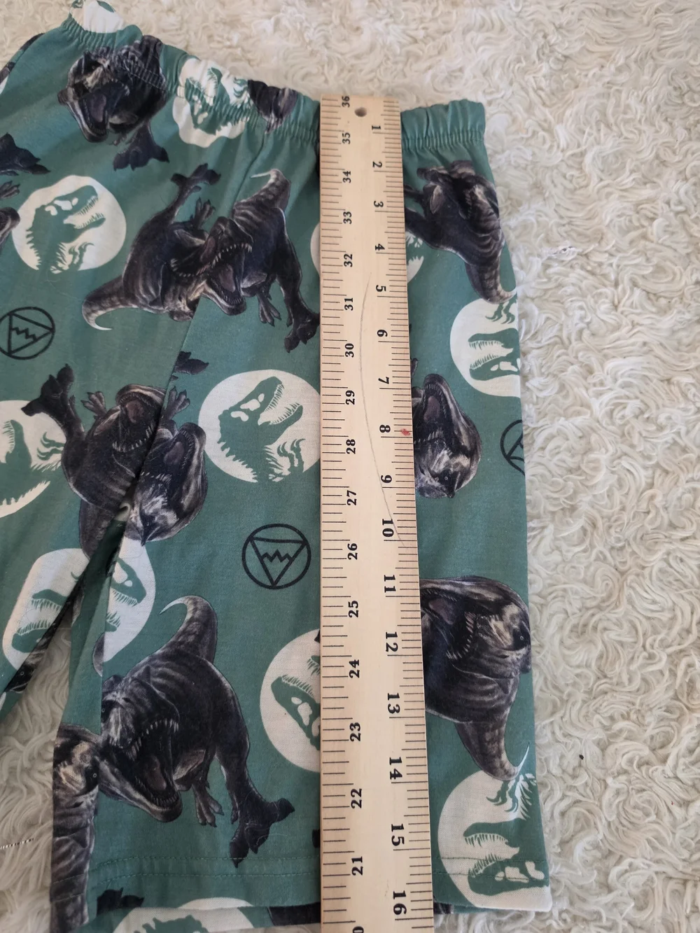 Kids Dinosaur Pajama Set - Teal & White T-Rex Sleepwear